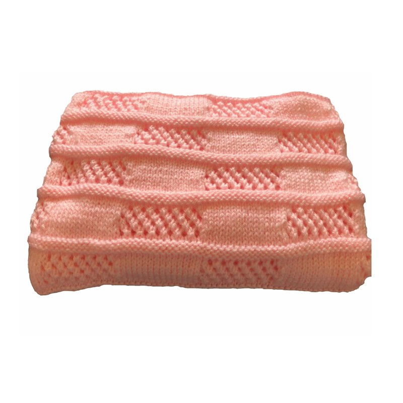 Knitting Patterns for Baby Blankets x 2, Easy Lace &