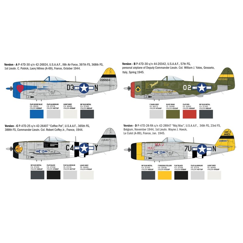 Italeri 2835 1:48 P-47D Thunderbolt (E.T.O.) - Model Building, Kit,
