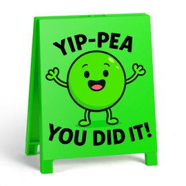 Funny Office Decor Encourafment Office Desk Sign - Yip-Pea, You Did It Funny Desk Sign for Coworker Teammate Employee Boss Cubicle Decor for Birthday Christmas White Elephant Gift