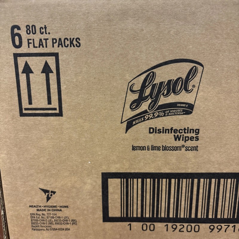 Lysol Lot Of (6) 80ct Flat Packs Lysol Lemon &