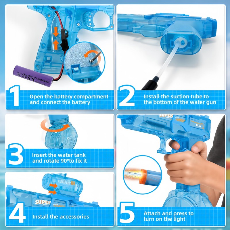 Cravonel 2 Pack Electric Water Guns, Automatic Squirt Guns for