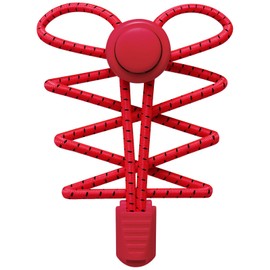 Stepace [2 Pairs] No Tie Elastic Shoe Laces for Adults and Kids - One Size Fit All Red Black