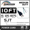 HONDERSON 10 ft Black AC Power Cord Replacement Pigtail End,