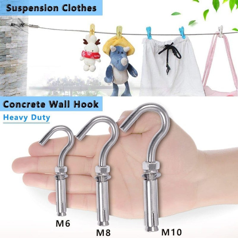 Concrete Wall Hook, Lsqurel 304 Stainless Steel Concrete Anchors Heavy
