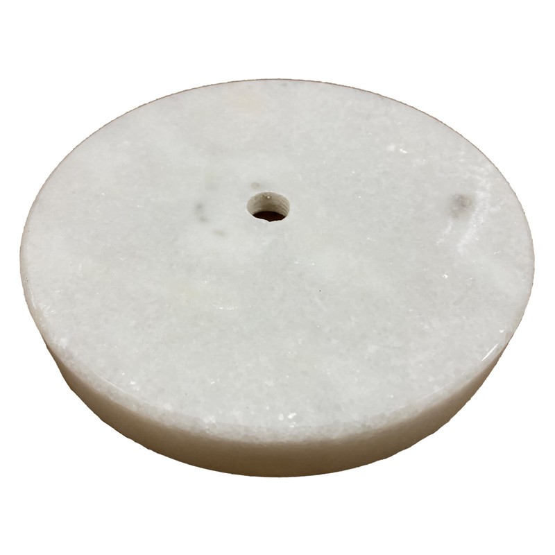 Lamp/Sculpture Base-Marble-6"-Round: Black or White (1 Pc.) (6" Marble-Round-Black-w/Cord Hole)