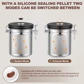 ShanSon Coffee Canister Airtight Coffee Container Stainless Steel Coffee Bean Storage Container with Scoop Coffee Canister for Beans Grounds Sugar Flour Tea Cereal,22OZ,Silver