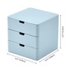 Dalanpa 3-Drawer Vanity Organizer, Compact Storage Organization Drawers Blue