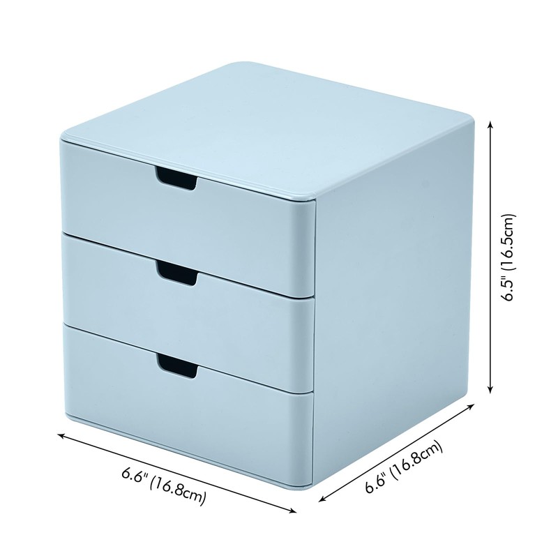 Dalanpa 3-Drawer Vanity Organizer, Compact Storage Organization Drawers Blue