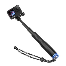 AFAITH Waterproof Aluminum Hand Grip Selfie Stick, Extendable Handheld Monopod Telescopic Pole Compatible with GoPro Hero 12 11 10 9 8 7 6 5 4 EK5000 EK7000 SJ4000 SJ5000 Action Cameras