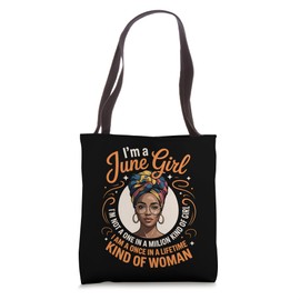 June Girl Born June Birthday Woman Melanin Tote Bag