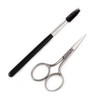 REFINE - Italy Eyebrow Scissors with Wooden Handle Spoolie Grooming