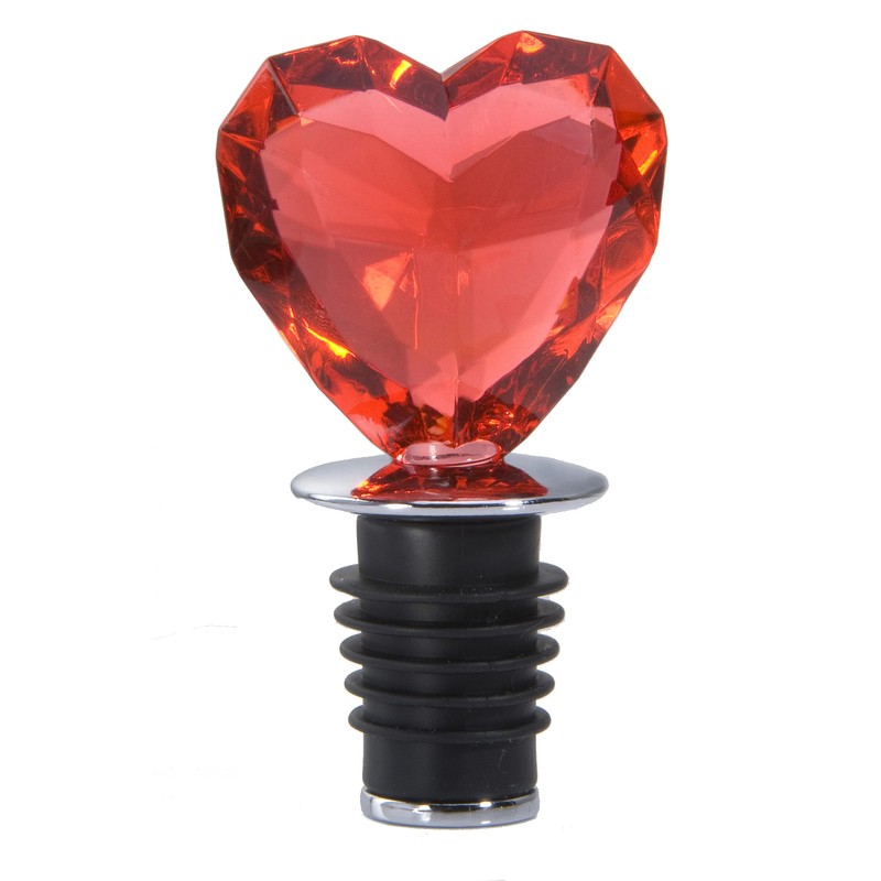 Prodyne Acrylic Heart Bottle Stopper (Red)