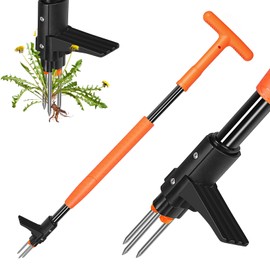 SHANTRA Weed Puller Tool, 3-Claw Stand Up Weed Puller Tool with Long Handle, Garden Weeder Puller Heavy Duty Stand Up Weeder, Weeding Tool for Lawn, Yard, Garden, Crabgrass, Dandelion Picker