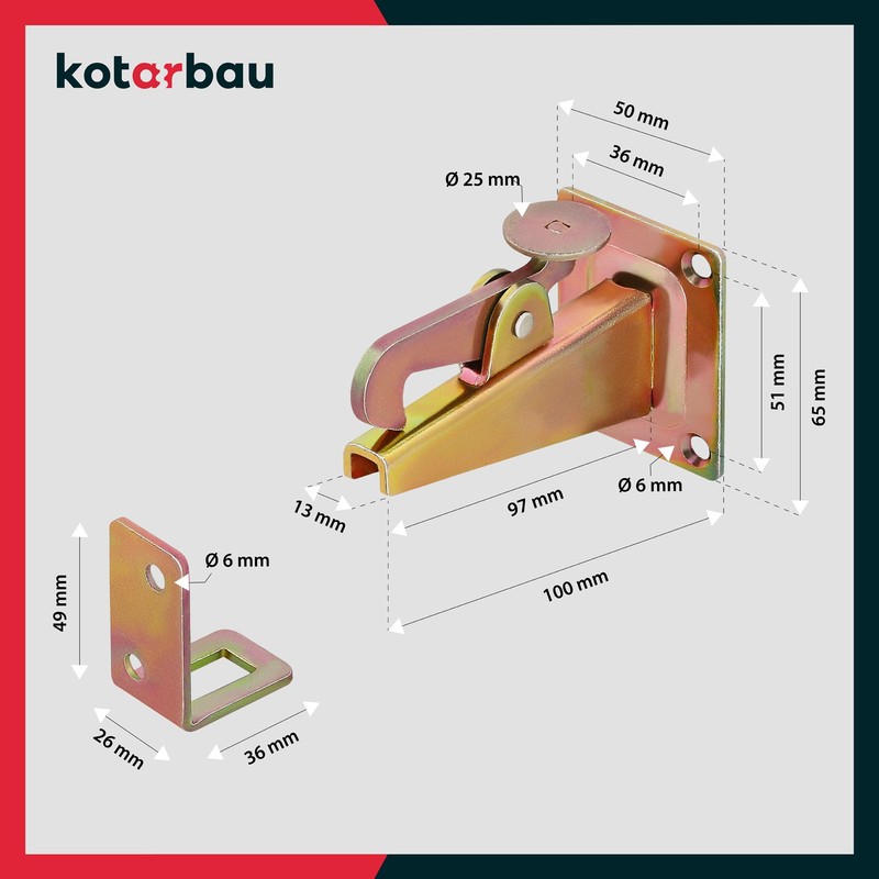 KOTARBAU® Door Stop, Wall Mounted, Door Stop, Yellow Stop, Closing