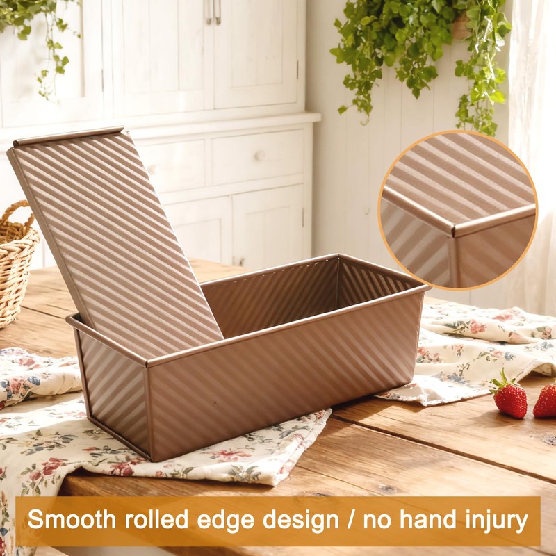 Vitrignis pullman loaf pan with lid - Rectangle bread pans