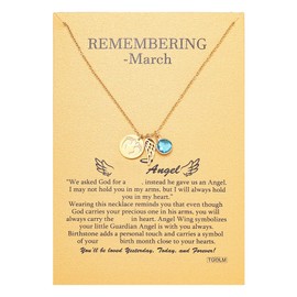 TGOLM Miscarriage Gifts for Mothers Pregnancy Loss Guardian Angel Pendant Necklace for Women Birth Stone Remember Me Bereavement Gift, Stainless Steel, No Gemstone