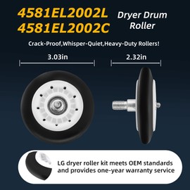 DLE2516W DLE3777W DLE5977W DLE7177WM DLE5955W DLE0442W Dryer Roller Kit for LG Kenmore,Includes 4581EL2002L Dryer Drum Roller, 4561EL3002A Dryer Idler Pulley, 4400EL2001A Dryer Belt 1-year warranty