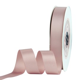 VATIN 16mm Double Faced Polyester Antique Mauve Satin Ribbon - 23 Metre/Spool, Perfect for Wedding Decor, Wreath, Baby Shower,Gift Package Wrapping and Other Projects