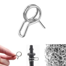 Klfte 1/4" Irrigation Hose Clamp, Firm and Leak-Proof, Easy to Install, Solution for Leaking of Drip Irrigation Kit Connector, Irrigation Fit, Irrigation part (100pcs)