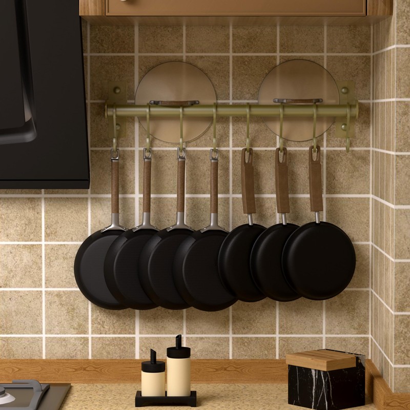 Dseap Kitchen Utensil Holder Hanger, Pot and Pan Rack Wall