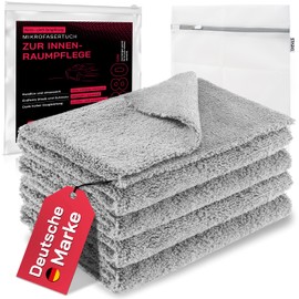 STARKL® 4 x Microfibre Cloths for Car Interior Care - Ultra Soft Cleaning Cloths in 40 x 40 cm - Cockpit Cloths for Car Cleaning - Professional Microfibre Cloths - Microfibre Cloth Car Care in 380 GSM