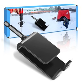 Huntury Ice Anchor Drill Adapter for Set Up Ice Fishing Shelter, Fit 3/8" and 1/2" Chuck Power Drills, Ice Anchor Adapter for Ice Tent, Ice Fishing Accessories, Ice Shelter Accessories