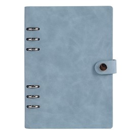A5 / A6 Leather Notebook, 6 Ring Binder Cover Refillable Loose Leaf Notebook Binder Rings with 100 Sheets Paper