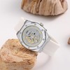 BUREI Watches Fashion Geometric Design Quartz Wristwatch Men Silicone Waterproof