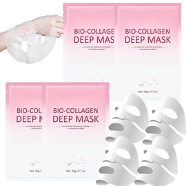 4PCS Bio Collagen Face Mask-Bio Collagen Deep Face Masks,Collagen Overnight Face Mask,Hydrating Face Masks,Deep Hydration, Reduce Wrinkles,Korean Skincare,Mask For Youthful Skin