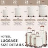Hoteel Luggage Sets 4 Piece (4-YEARS WARRANTY), ABS+PC Suitcases with