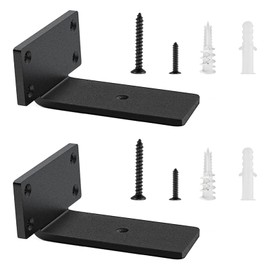Pack of 2 Shelf Brackets, Shelf Brackets, 12.5 cm, Heavy Duty Shelf Bracket for Wall Mounting, Floating Wall Shelf Bracket (5 mm Thick), Black