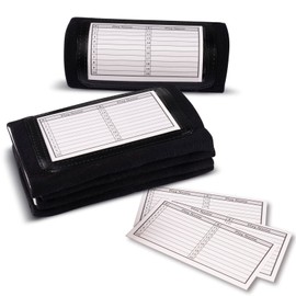 Quarterback (QB) Play Single Window Wristband - Adult Size - Pro Football Armband Playbook - 5 Pack (Black)