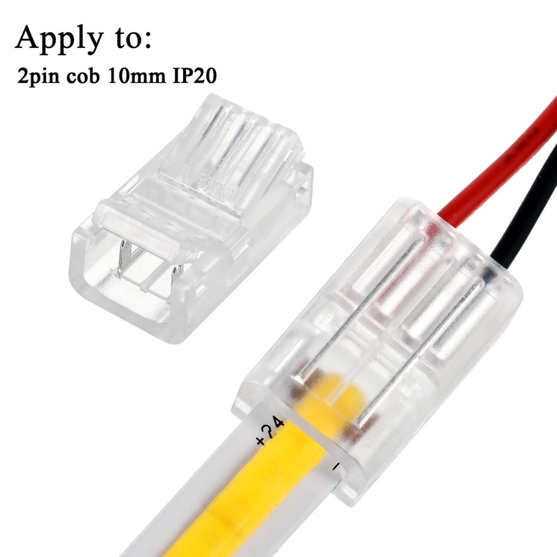 Flutesan COB LED Strip to Wire Connector 20 Pieces Waterproof