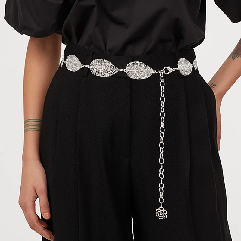 HIQUACC Metal Waist Chain Body Jewelry Link Belt for Women