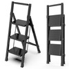 3 Step Ladder, Folding Step Stool with Wide Anti-Slip Pedal