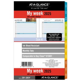 AT-A-GLANCE 2025 Planner Refill, Weekly & Monthly, 5-1/2" x 8-1/2", Desk Size, Loose-Leaf, Zenscapes (281-285Y-25)