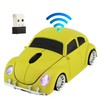 Wireless Classic Beetle Mouse 2.4GHz Optical USB Mouse with Headlights,