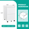 SISESOL 2 Drawer File Cabinet with Lock and Wheels,White Rolling