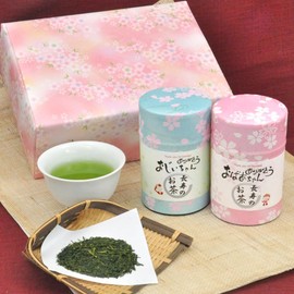 Respect for the Aged Day, Grandpa, Grandma, Gift, Sencha, 2.8 oz (80 g), Set of 2 Cans, Tea Leaves, Tea, Wedding Anniversary, Gift, Shizuoka Kayamaen