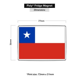 Pixly® Chile Flag Fridge Magnet Large Jumbo Size Chilean Keepsake Country Souvenir Novelty Refrigerator Magnets Gift