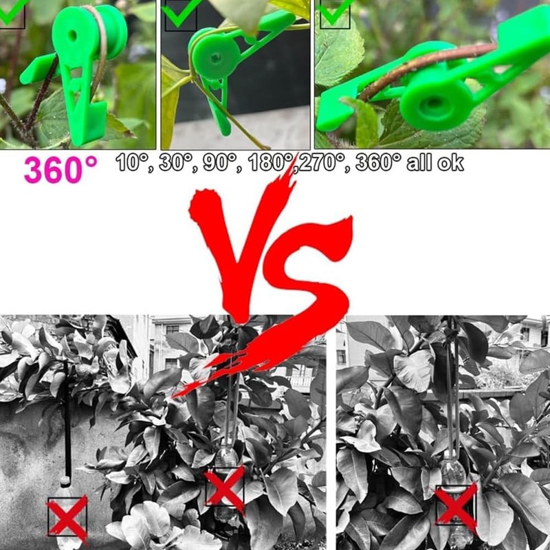 SHUOHONG Pack of 30 Plant Benders, 360° Adjustable Plant Clips,