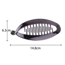 Clyhon Pack of 4 Banana Clips Fish Clips Banana Fish Combs Wide Tort Toned Comb Long Hair Clips Fish Grip Slide Size 14 cm for Women (Style C)