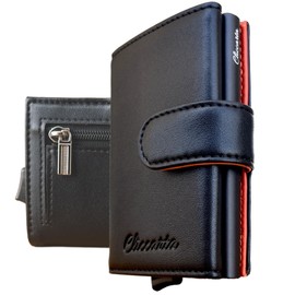 CLICCARTA RFID Credit Card Case, Wallet with Coin Pocket, Card Case, Men Wallet, Women Wallet, Credit Card Holder for Men and Women, Slim Men's Wallet (Black), black, Minimalist