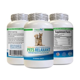 Dog Stress and Anxiety Relief - PET Relaxant - Made for Dogs and Cats - Natural Anxiety and Stress Relief - Mood Boost - Best Formula - l tryptophan for Dogs - 1 Bottle (90 Treats)