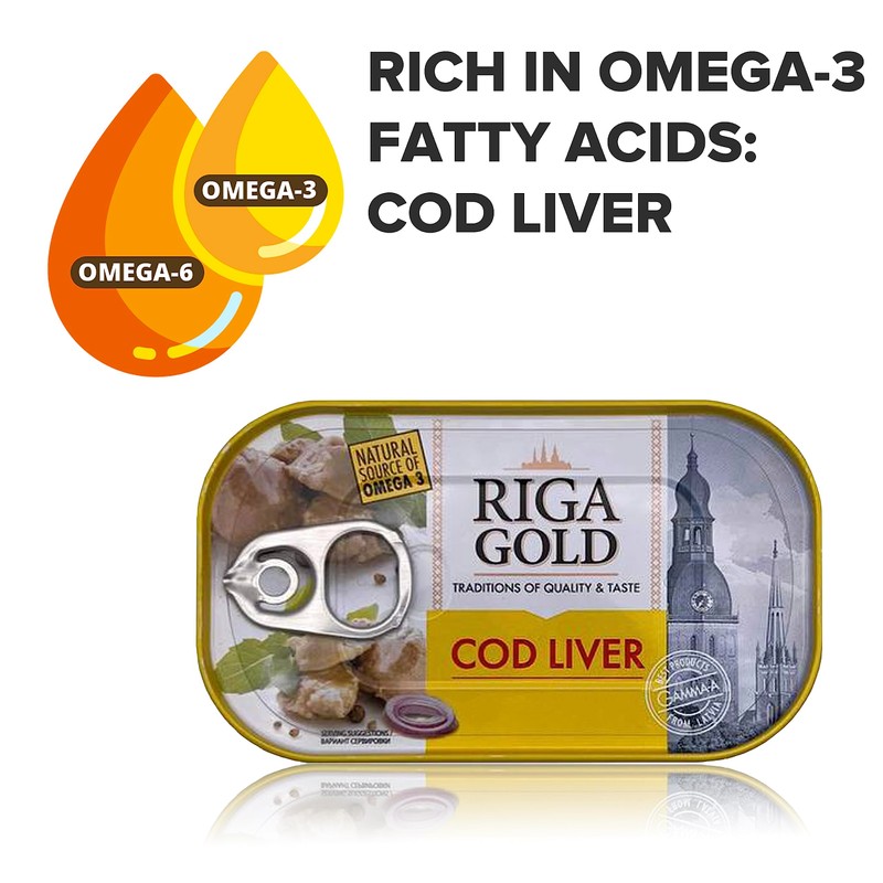 Riga Gold Cod Liver in Own Oil 4.27oz/ 121g From