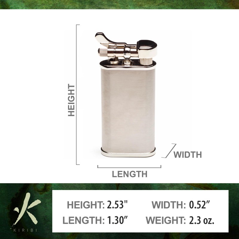 Kiribi Kabuto Japanese Pipe Lighter - Soft Angled Flame, Adjustable,