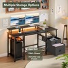 Furologee 51" Gaming Desk with Power Outlets & LED Lights,