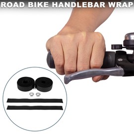 TUCKBOLD Bicycle Handlebar Tape Non-Slip Bicycle Handlebar Grip Tape Black 1 Pair