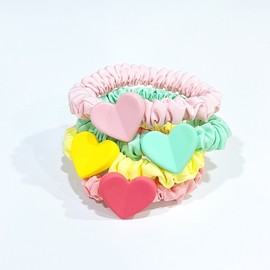 Cube Toy Cute Heart Hair Ties (4-Pack) Hair Tie (4-pack) 5ea