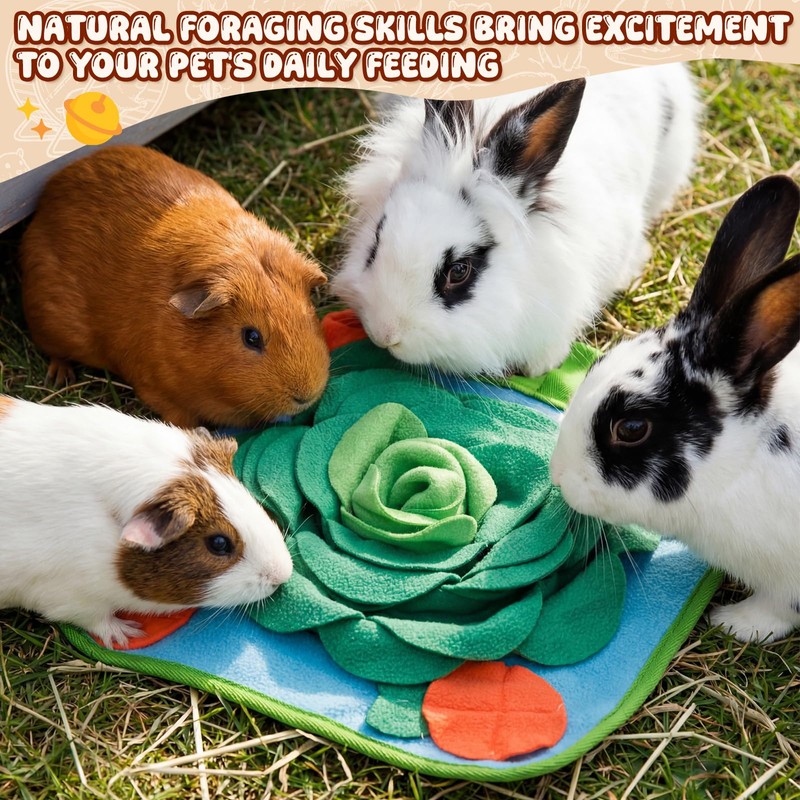 Yinkin 2 Pcs Rabbit Foraging Snuffle Mat for Small Animals